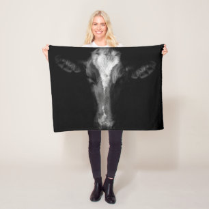 Farms B&W Cow Head Shot Fleece Deken