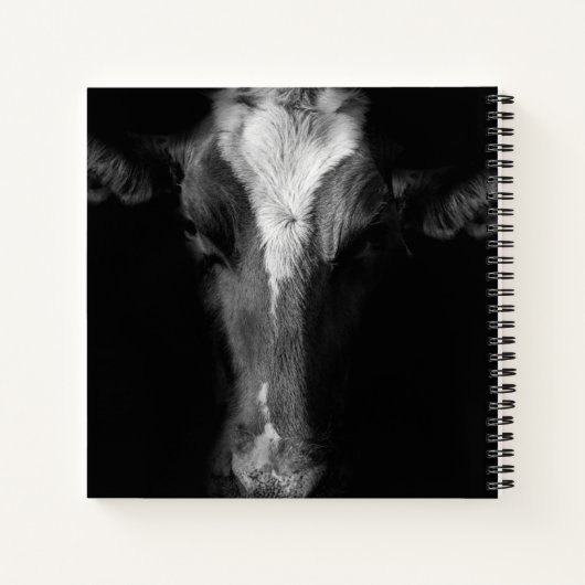 Farms | B&W Cow Head Shot Notitieboek (Achterkant)