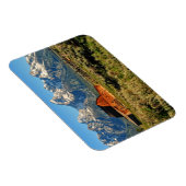 Farms Barn Shadowed by Snow Capped Mountains Magneet (Rechterzijde)