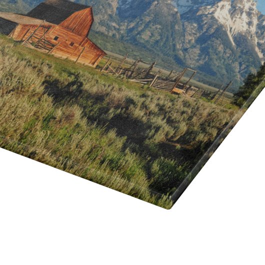 Farms Barn Shadowed by Snow Capped Mountains Snijplank (Hoek)
