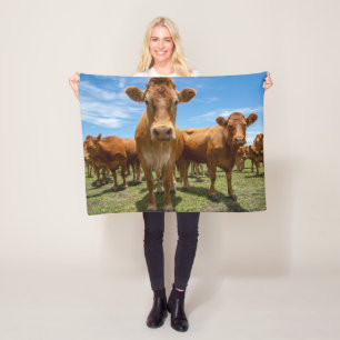 Farms Brown Cow Group Fleece Deken
