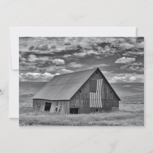 Farms | BW American Flag Barn Scene Bedankkaart (Voorkant)