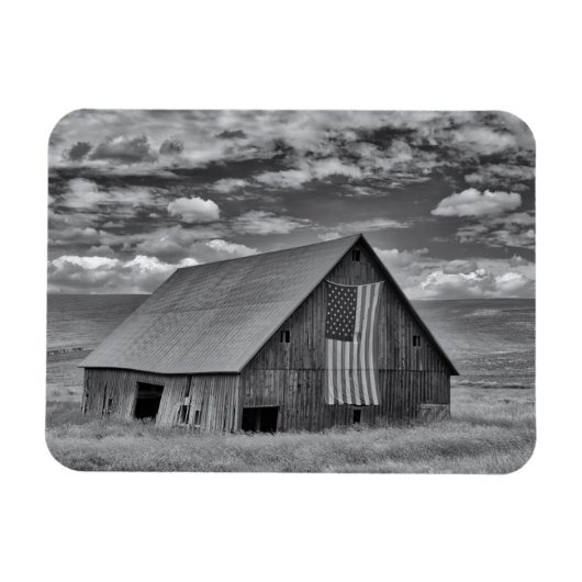 Farms | BW American Flag Barn Scene Magneet (Horizontaal)