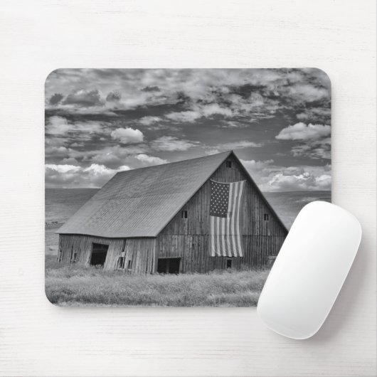 Farms | BW American Flag Barn Scene Muismat (Met muis)