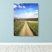 Farms English Countryside Dirt Road Canvas Afdruk (Insitu (Houten vloer))