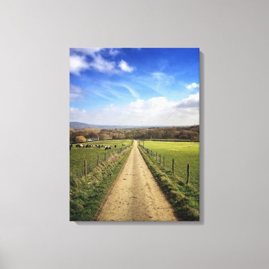 Farms English Countryside Dirt Road Canvas Afdruk (Voorkant)