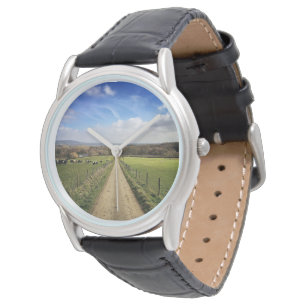 Farms English Countryside Dirt Road Horloge