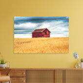 Farms | Old Red Barn Canvas Afdruk (Insitu (Woonkamer))