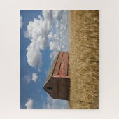 Farms | Old Red Barn in Wheat Field Legpuzzel (Verticaal)