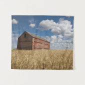 Farms | Old Red Barn in Wheat Field Wandkleed (Voorkant (horizontaal))
