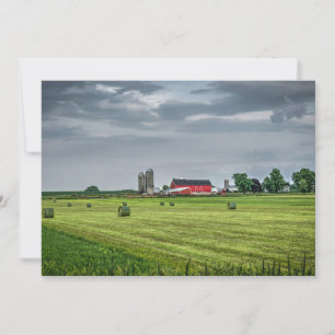 Farms Red Barn & Silo in Spring Bedankkaart