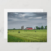 Farms | Red Barn & Silo in Spring Briefkaart (Voorkant / Achterkant)