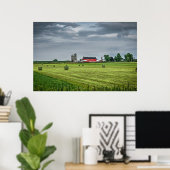 Farms Red Barn & Silo in Spring Poster (Thuiskantoor)