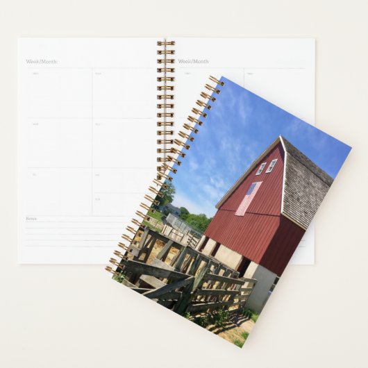 Farms | Red Barn With American Flag (Devant avec enveloppe)