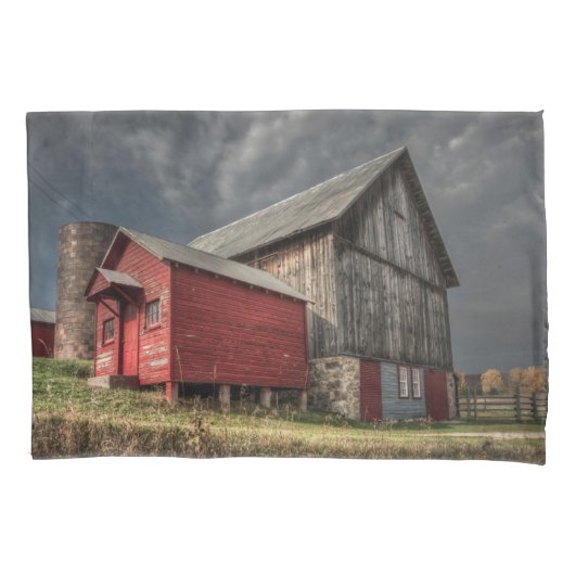 Farms Red Wooden Barn in Michigan Kussensloop (Voorkant)