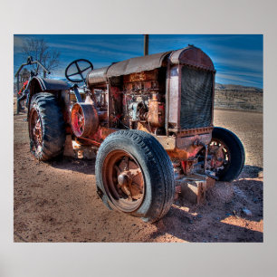 Farms   Rusty Antique Tractor Poster
