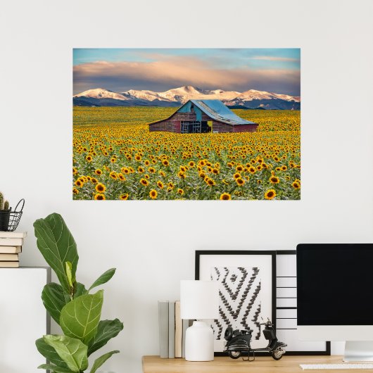 Farms | Sunflower Field Poster (Thuiskantoor)
