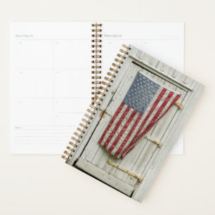 Farms White Barn Door With American Flag