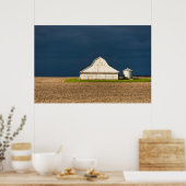 Farms White Barn & Silo Poster (Keuken)