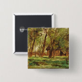 Farmstead under Trees Vierkante Button 5,1 Cm (Voorkant /achterkant)
