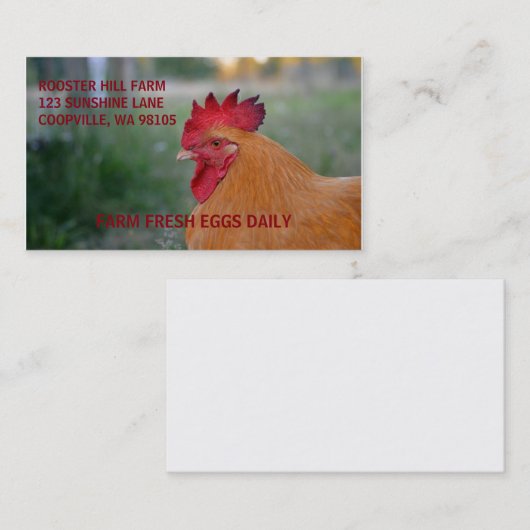 FARMSTYLE ROOSTER-VISITEKAARTJES VISITEKAARTJE (Voorkant / Achterkant)