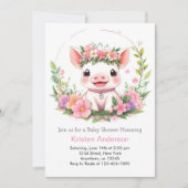 Farmyard Adventure Roze Piggy Meisje Baby shower Kaart (Voorkant)