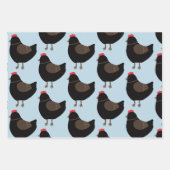 Farmyard Chicken Lovers Egg Cup Black Pink Inpakpapier Vel (Voorkant 3)