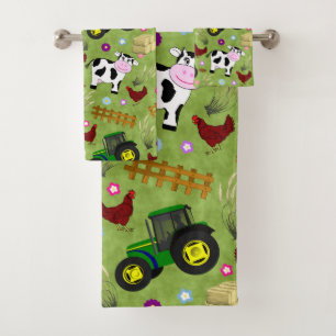Farmyard Cow Scene Bad Handdoek