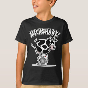 Farmyard Dairy Koe Wasmachine Melkshake T-shirt