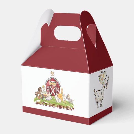 Farmyard Fun Favor Box Bedankdoosjes (Voorkant Zijde)