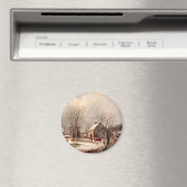 Farmyard in de winter magneet (Insitu (Vaatwasser))