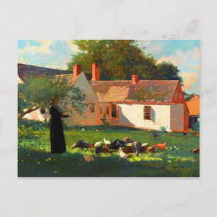 Farmyard Scene door Winslow Homer Briefkaart