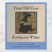 Farmyard Tired Old Goat Sjabloon Wijn Etiket (Enkel label)