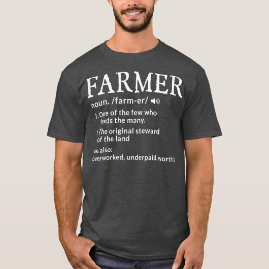Farner Definition Funny Farmer Farming Mannen T-shirt (Voorkant)