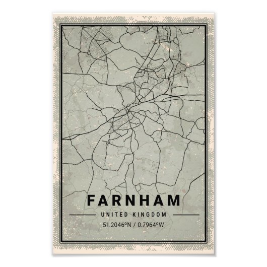Farnham united kingdom map print poster canvas (Devant)