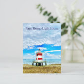 Faro Rosso Lighthouse Rouge Italie Carte postale (Debout devant)