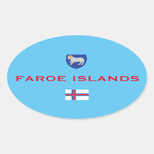 Faroe Island Euro-Style Oval Ticker Ovale Sticker