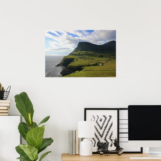 Faroesisch dorp Gásadalur: Poster (Thuiskantoor)