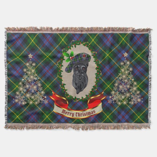 Farquharson Scottie Dog Kerstmis Throw Blanket Deken (Voorkant)
