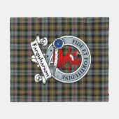 Farquharson Weathered Clan Badge Tartan Pset Fleece Deken (Voorkant (Horizontaal))