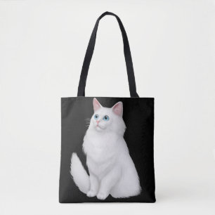 Farrah the White Persian Cat Canvas tas