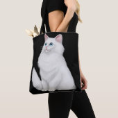 Farrah the White Persian Cat Canvas tas (Dichtbij)