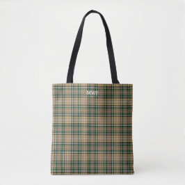 Farrell Clan Tartan Tan Plaid Monogram Draagtas