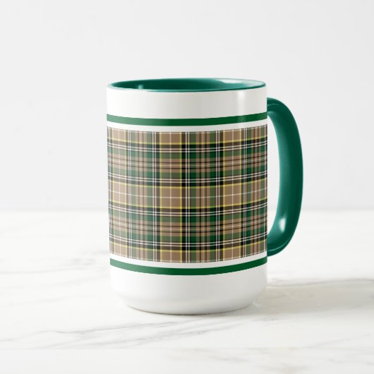 Farrell Tartan Pattern Tan Irish Pset Mok (Voorkant rechts)