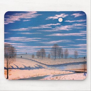 Farrer's Winter Scene in het maanlicht: Muismat