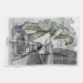 Farrier Blacksmith met Anvil Theedoek (Horizontaal)