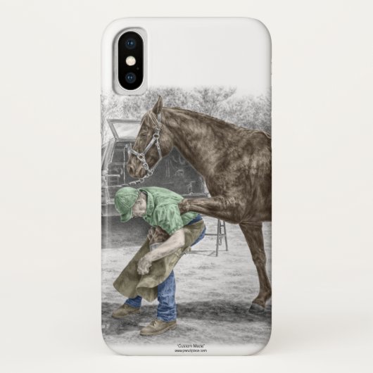 Farrier Blacksmith Shoeing Horse Case-Mate iPhone Case (Achterkant)