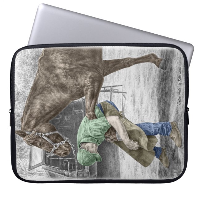 Farrier Blacksmith Shoeing Horse Laptop Sleeve (Voorkant)