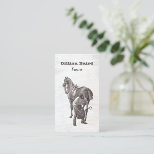 Farrier Horseshoe Carte de visite (Debout devant)