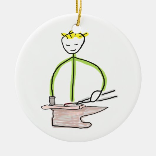 Farrier Stickman Keramisch Ornament (Voorkant)